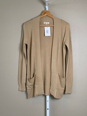 Fsl Apparel Open Front Lightweight Knit Pocket Cardigan Sweater
